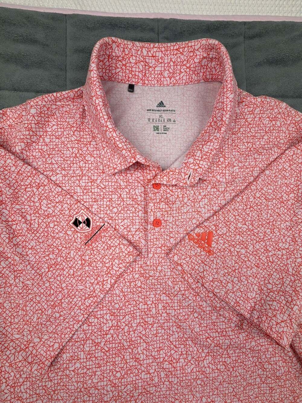 Adidas Geometric Golf Polo Shirt “Bonita National Golf & Country Club” Mens XL